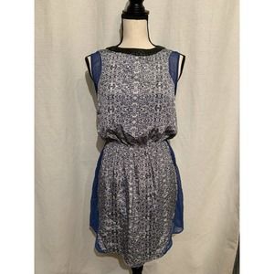 Walter Baker Faux Leather Collar Sheer Dress S